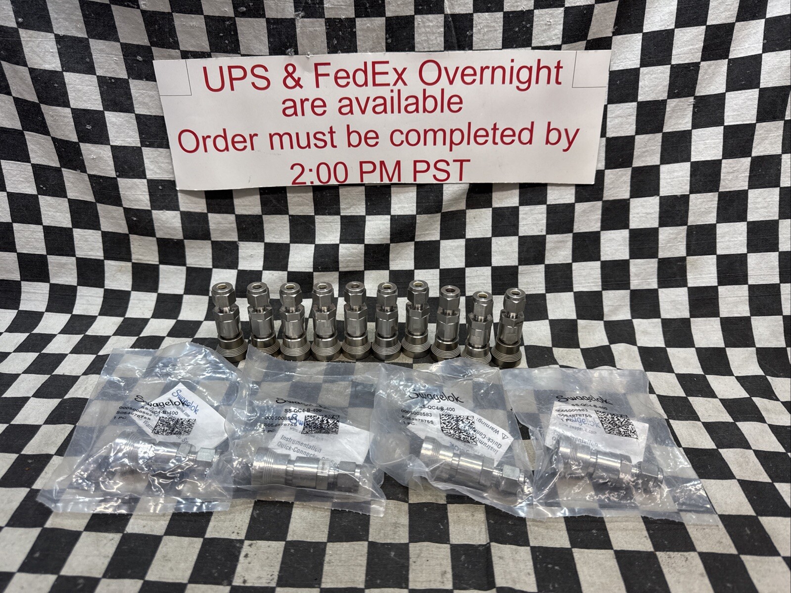 SWAGELOK SS-QC4-B-400, SSQC4B400, Quick Connect 1/4″, LOT OF 14 #1472S4