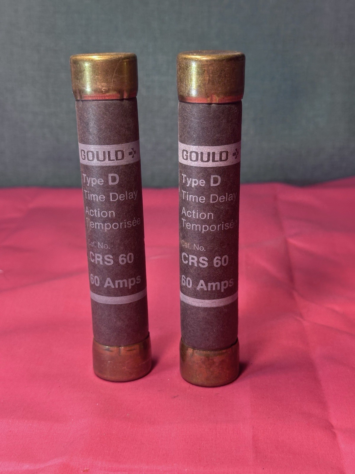 Lot Of 2 GOULD CRS 60 TYPE D TIME DELAY FUSE