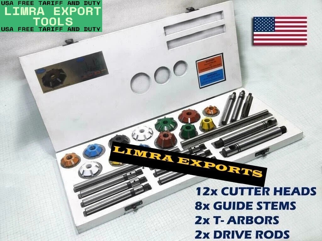 24pcs ValveSeat CutterSetCarbide Tipped To cut Modern Heads Hard SeatsRings BEST