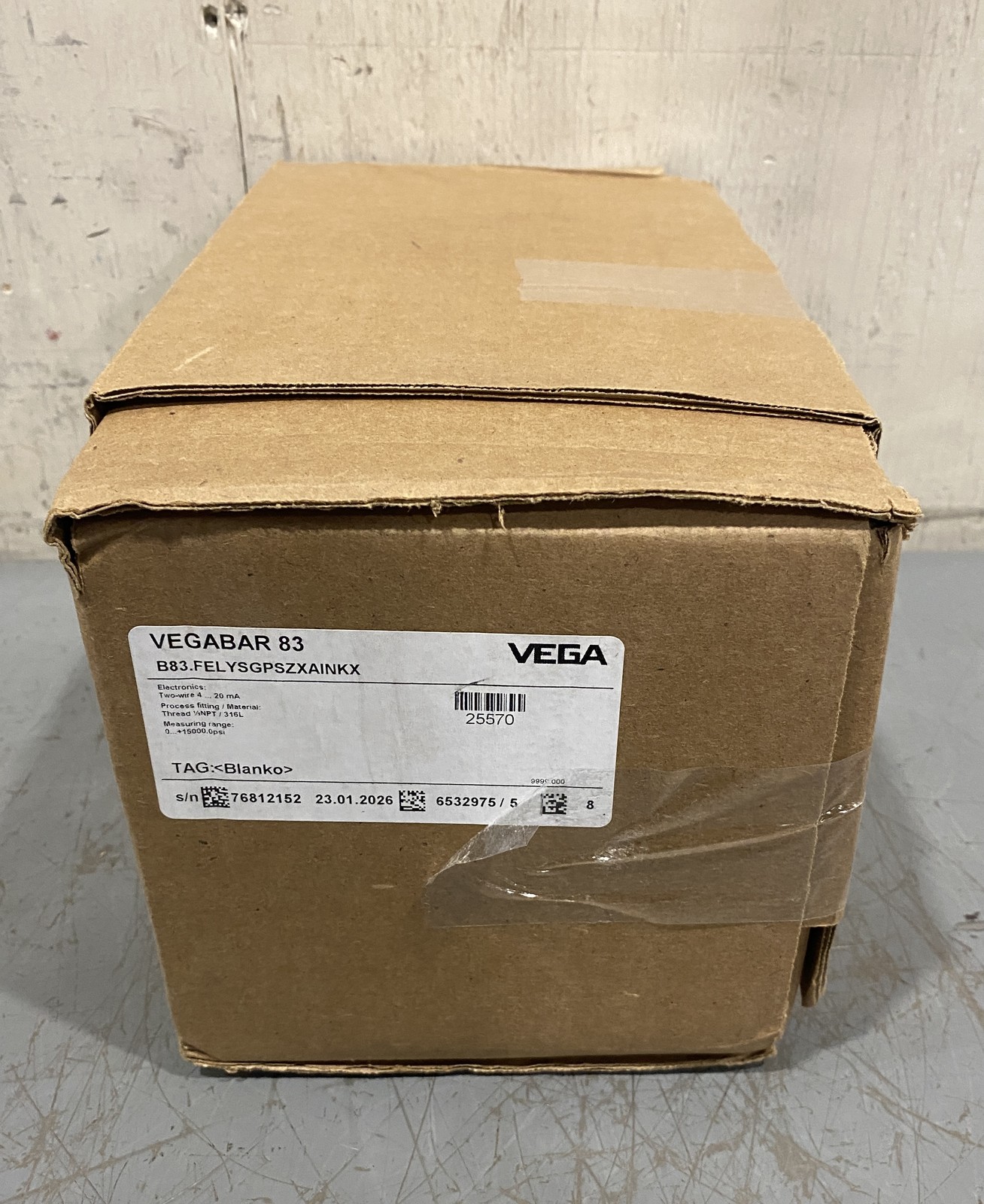 Vega 2.5 Bar Pressure Transmitter B83.FELYSGPSZXAINKX