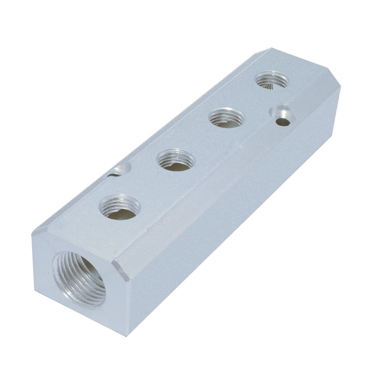 Aluminum 4-Way 6-Port 1/2″NPT Input 1/4″NPT Output Air Hose Manifold Block Sp…