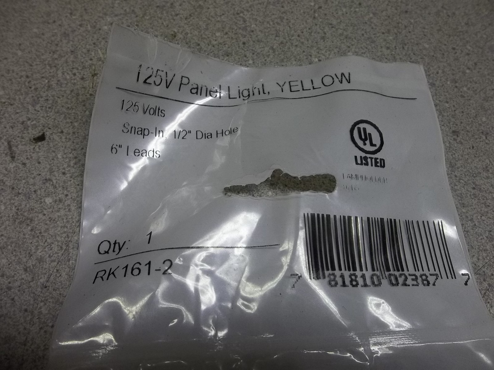 NEW Burndy RK161-2 Snap In 125V Yellow Panel Light 1/2″, 6″ Lead *FREE SHIPPING*