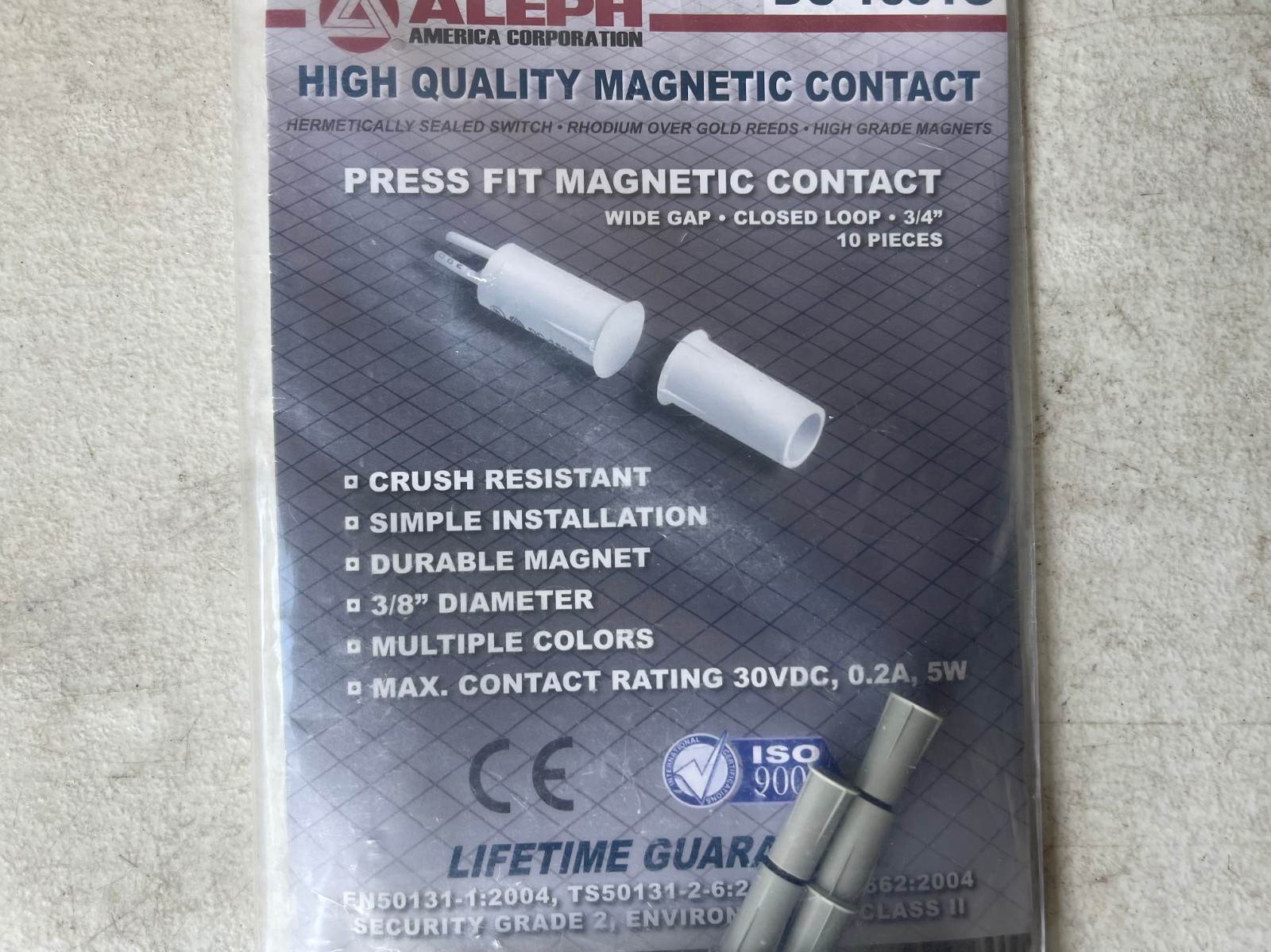 Aleph DC-1651G High Quality Magnetic Contact Flush Mount Door Sensor Gray