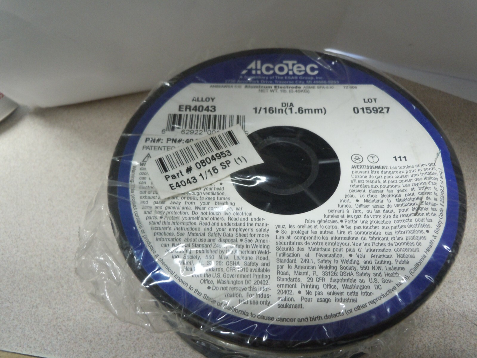 AlcoTec ER4043 Aluminum Wire 1/16″ (1.6mm )