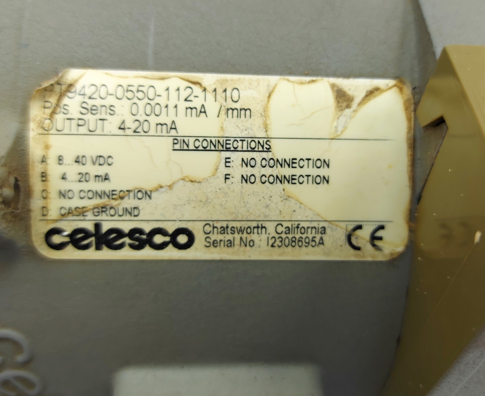 Celesco PT9420-0550-112-1110 Cable Extension Transducer 4-20 mA