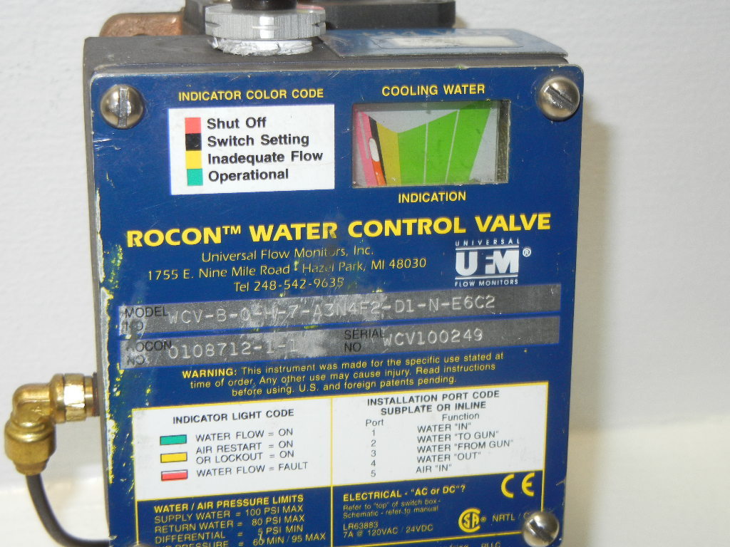 UFM / ROCON WCV-B-0-H-7-A3N4F2-D1-N-E6C2 USED WATER CONTROL VALVE 0108712-1-1