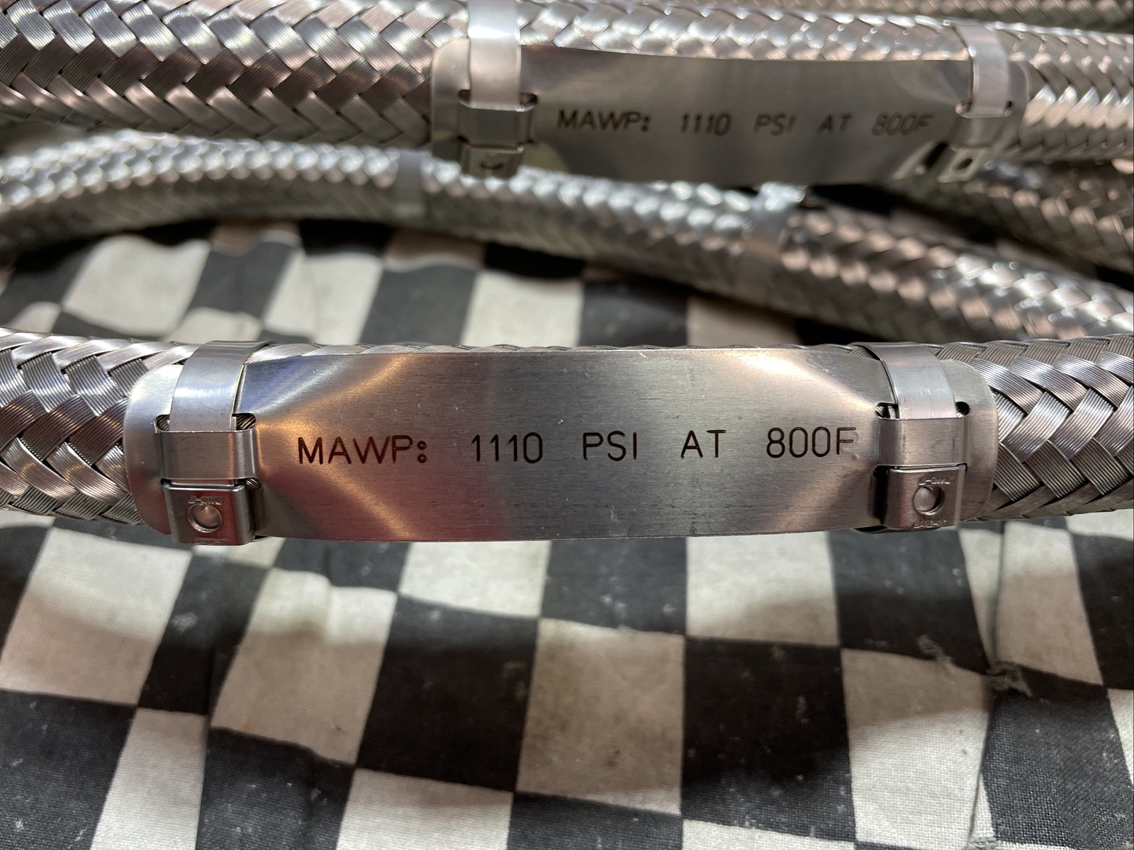 2x SWAGELOK Braided Hose 1/2″ X 30″ LG, MAWP 1110 PSI AT 800F, SS-FJ8-SL8SL8-30