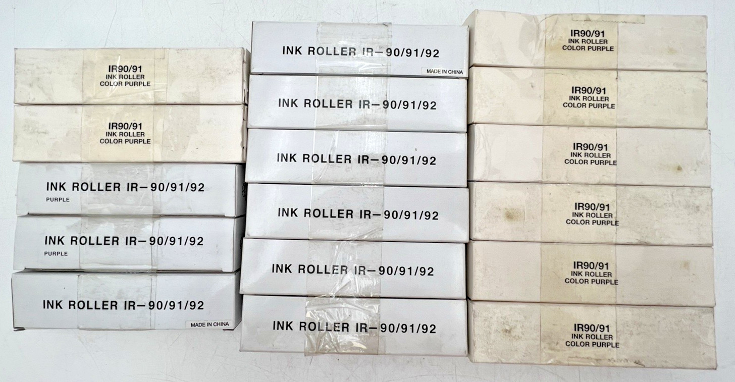 (17) INK ROLLERS IR90/91/92 PURPLE COLOR CASH REGISTER