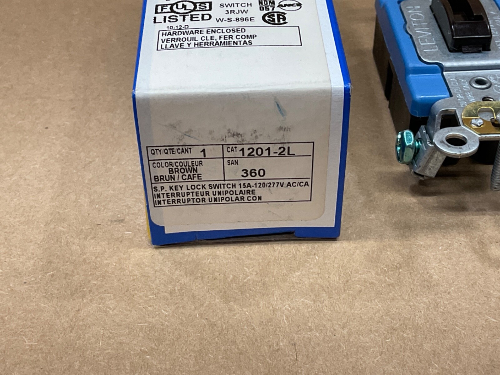 Leviton 1201-2L Toggle Locking AC Quiet Light Switch 15A 120-277V #58D3*IAC
