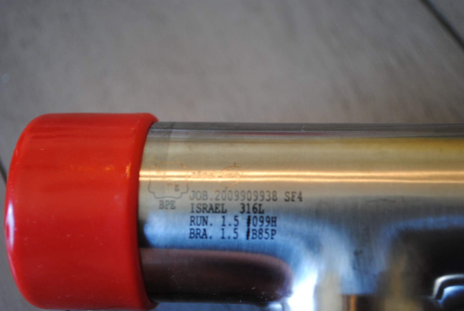 ASME MAXPURE JOB 2009909938 SF4 Israel 316L RUN 1.5 #099H BRA 1.5 #B85P NOS FS