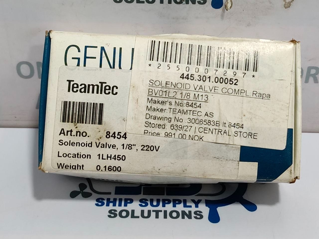 TeamTec 8454 Solenoid Valve 1/8″ 220V Rapa BV01 L2 M13 IP54