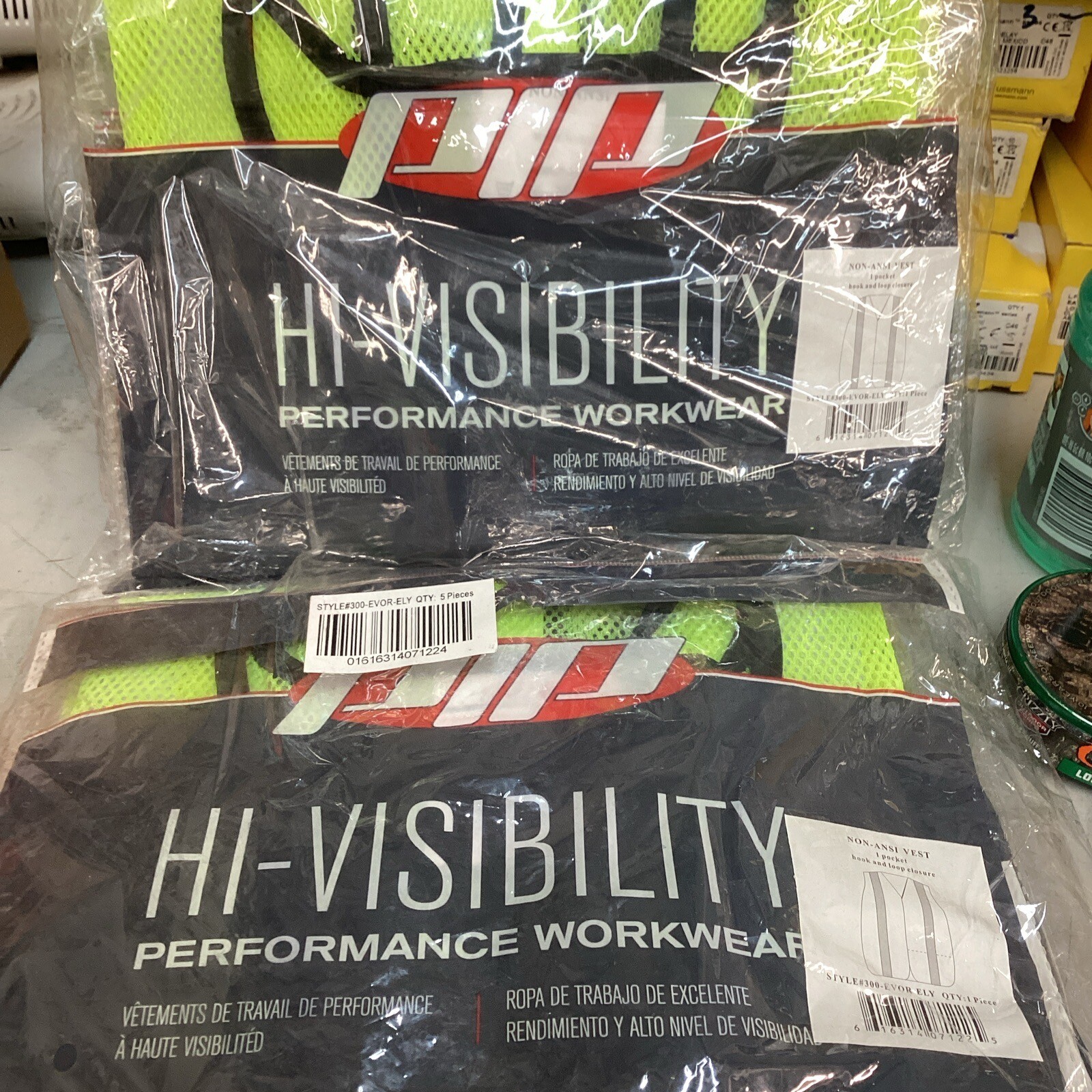 5 High Visibility PIP Hi-Vis Performance Workwear One Size LIME vest