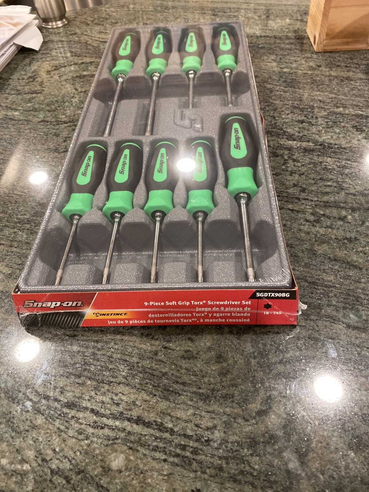 Snap-On sgdtx90bg 9 piece soft grip torx screwdriver set t8-t45 sealed
