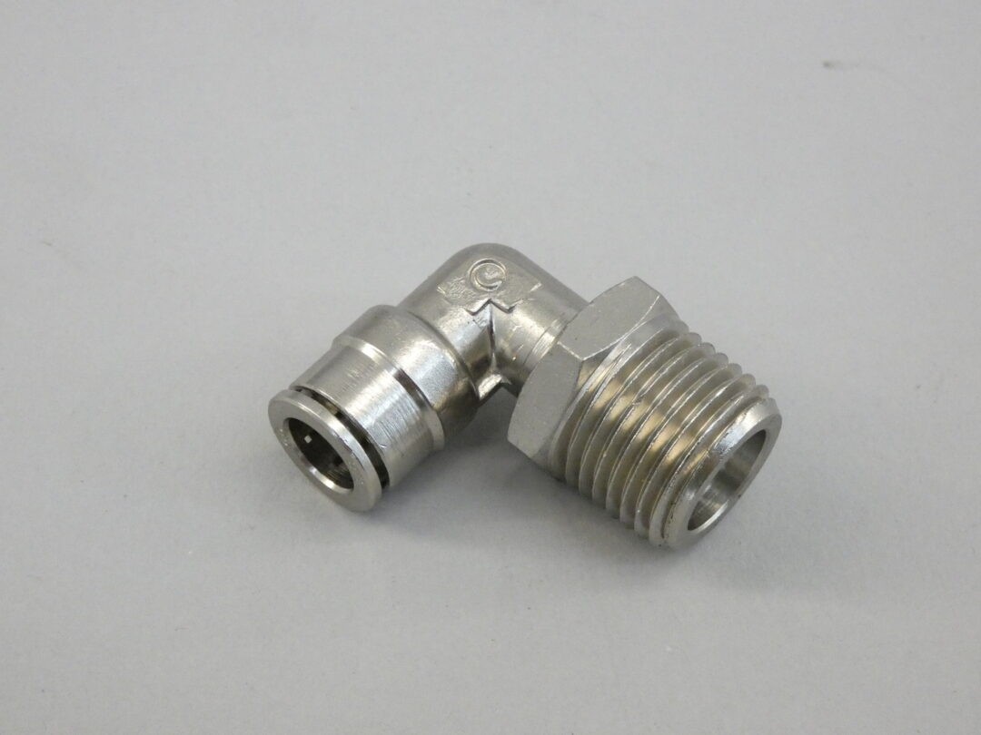 Tube Fitting Push-to-Connect 90 Degree Elbow 3/8″ Tube to 1/2″ Male NPT Nickl…