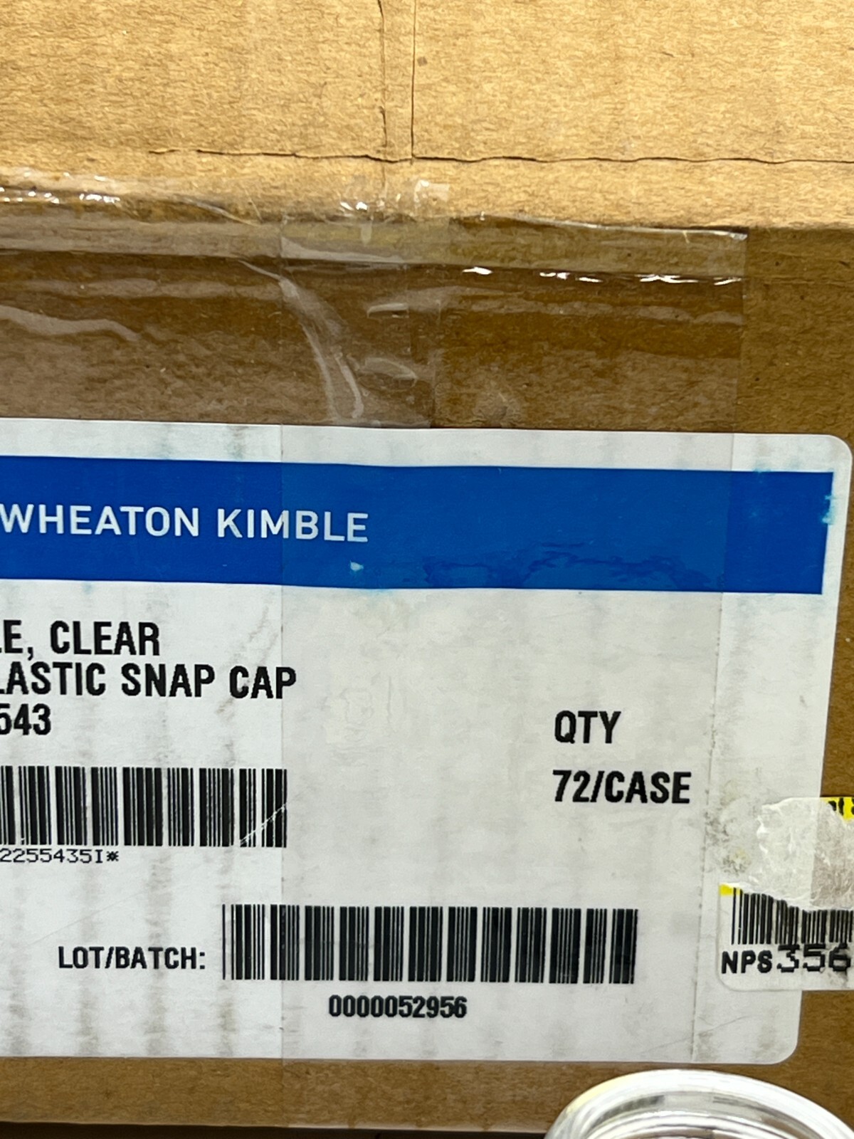 (Box of 72) Duran Wheaton Kimble Clear Sample Bottle 30ml with Snap Cap 225543