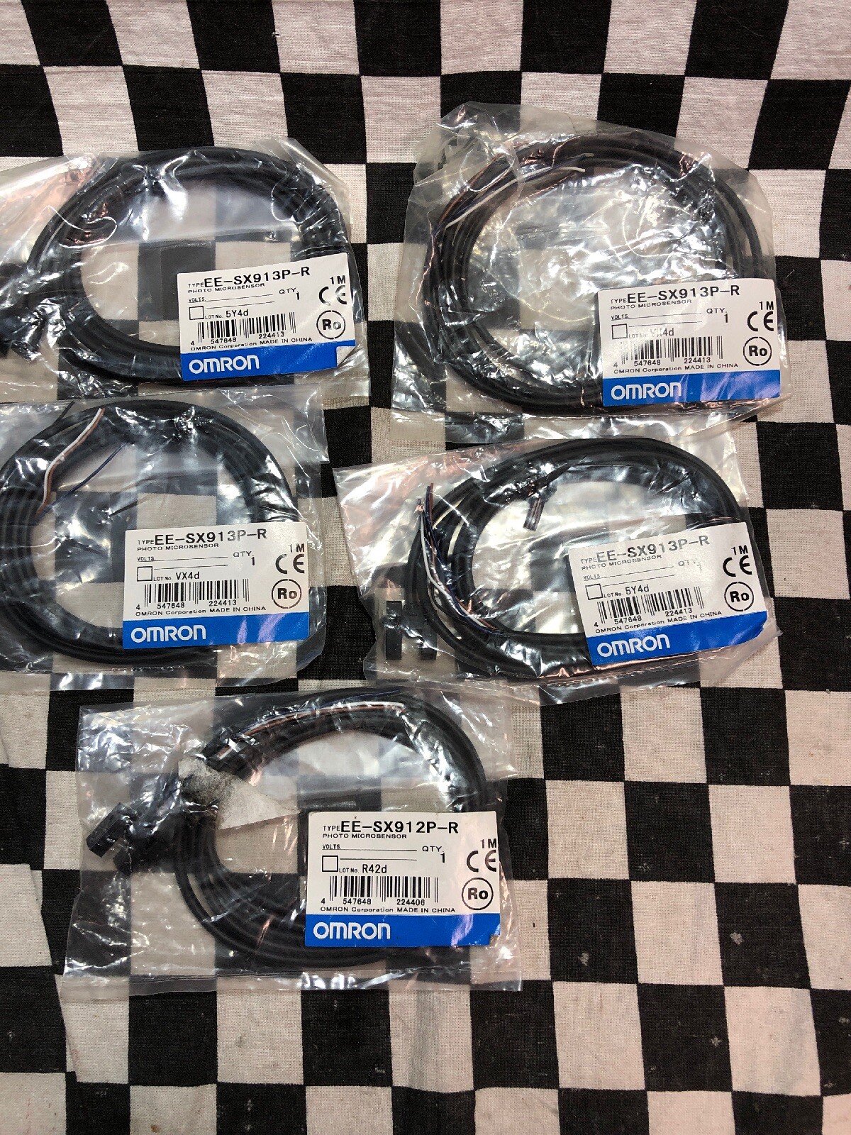 Lot Of 5 OMRON Optical Switches 1M, EE-SX913P-R, EESX913PR, SHIPSAMEDAY