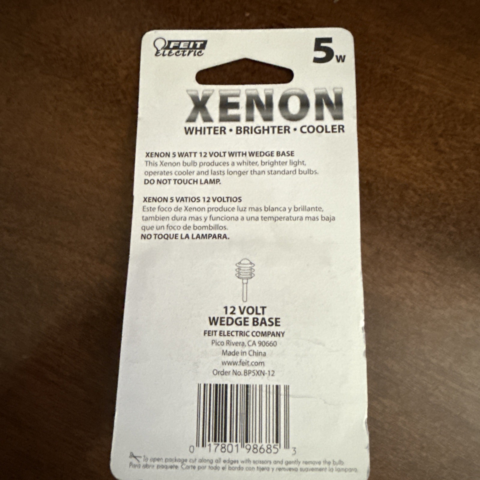 Feit Electric Xenon Whiter Brighter Cooler light Bulb,3000K 5W 12V (Just One)