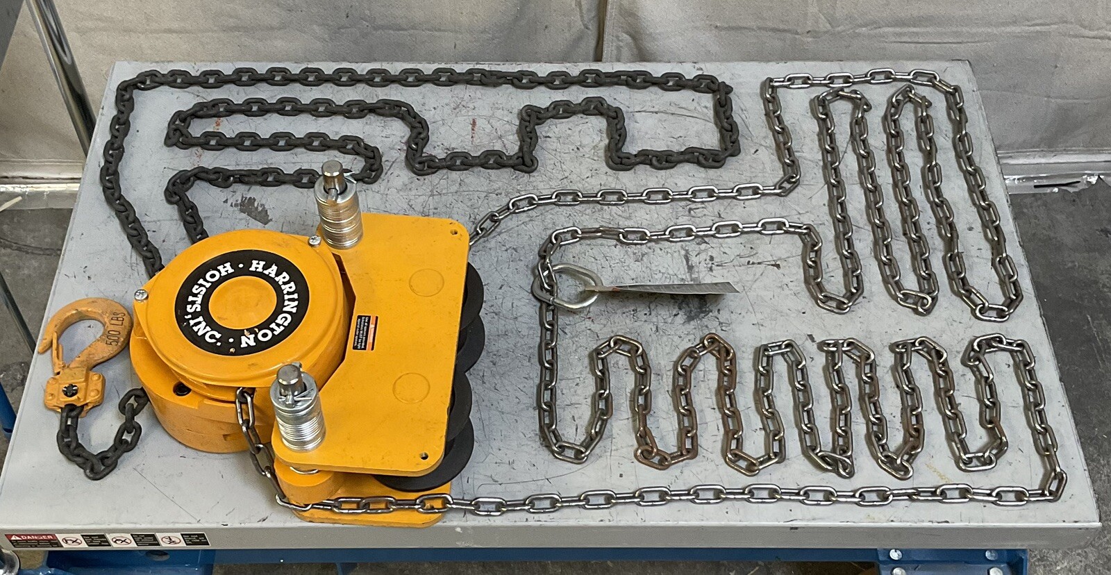HARRINGTON NTH003-10 Manual Chain Hoist Push Trolley 500lb Lift Cap 10′ Lift Lg