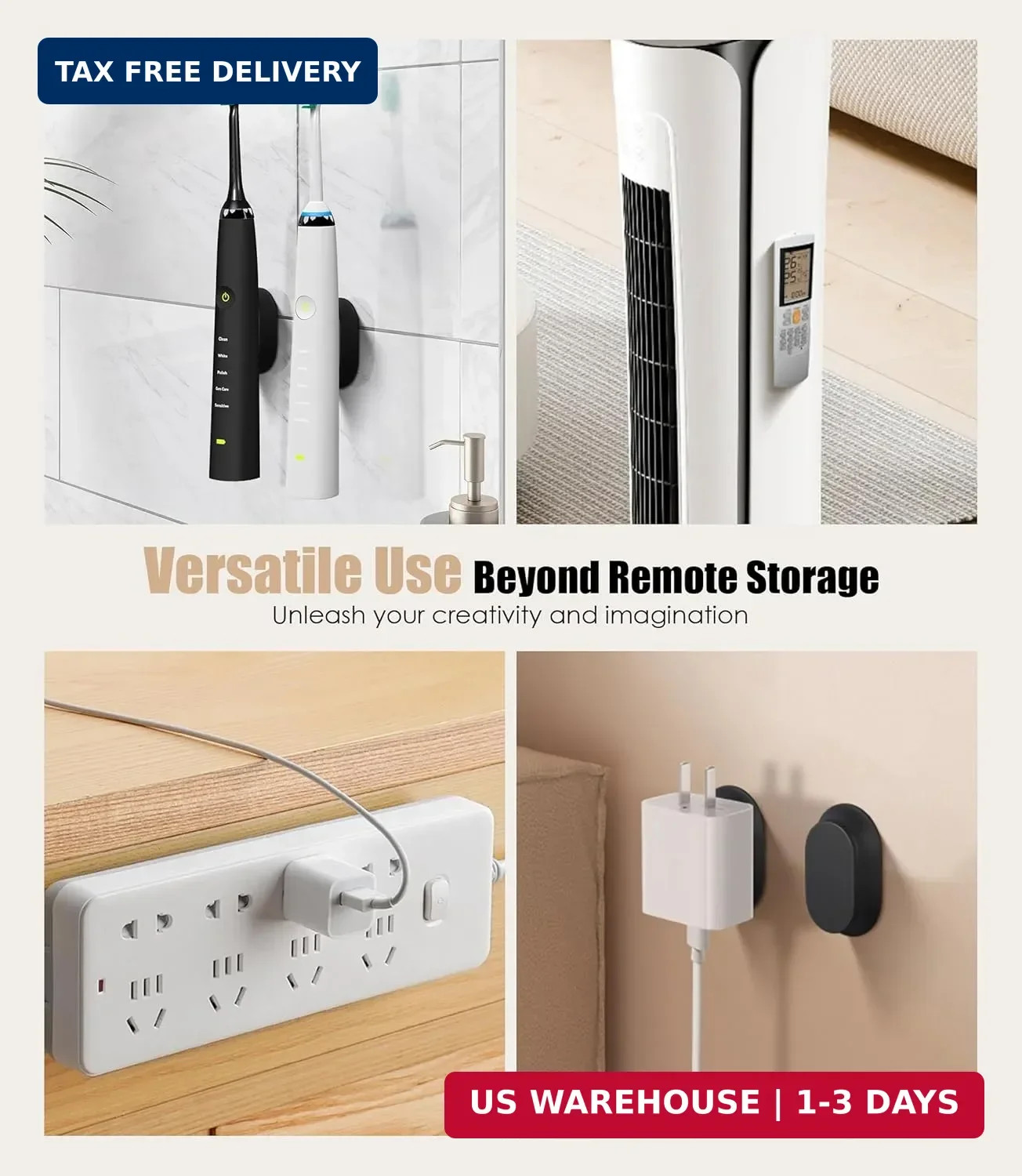 5 Pack Magnetic Remote Control Holder Wall Mount, Upgraded No Drill Self-Adhesiv