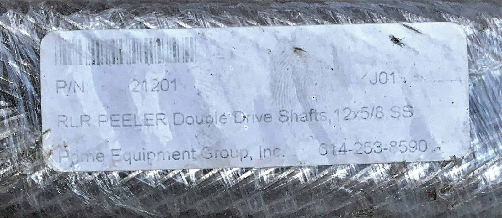 PRIME EQUIPMENT GROUP INC 21201 RLR PEELER DOUBLE DRIVE SHAFT 12X5/8 SS NEW
