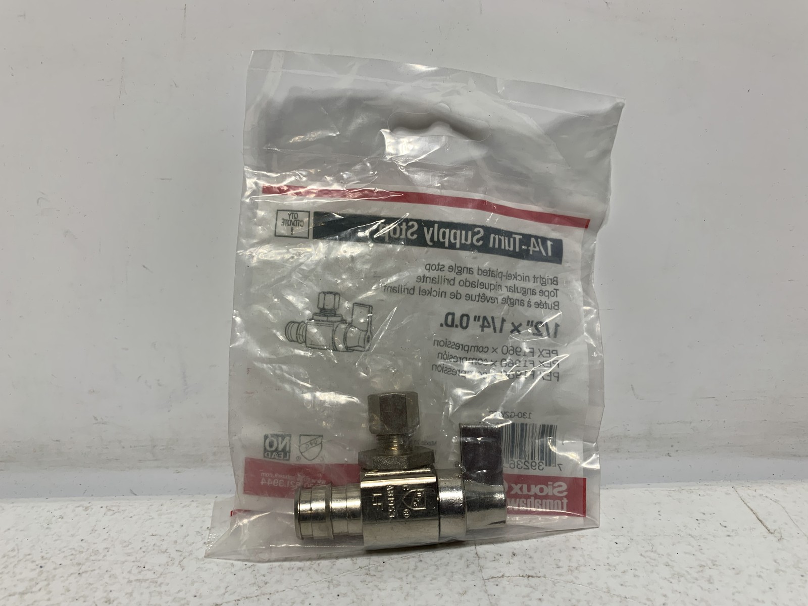 Sioux Chief 130-G2W0C 1/2″ x 1/4″ OD PEX Angle Supply Stop