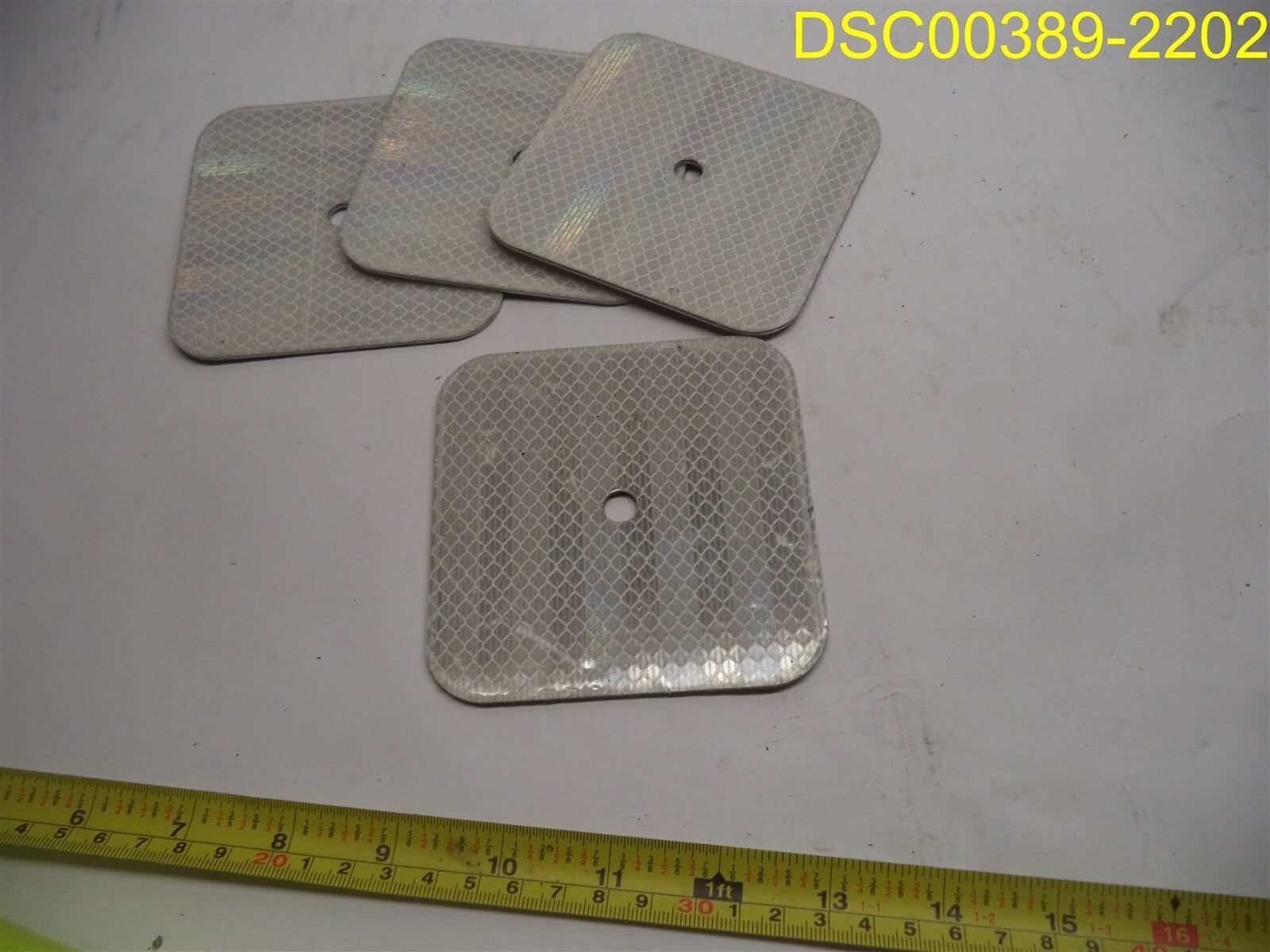 Qty = 4: White Silver High Intensity Reflective Delineators 4″x4″x 3/32″ K-6583