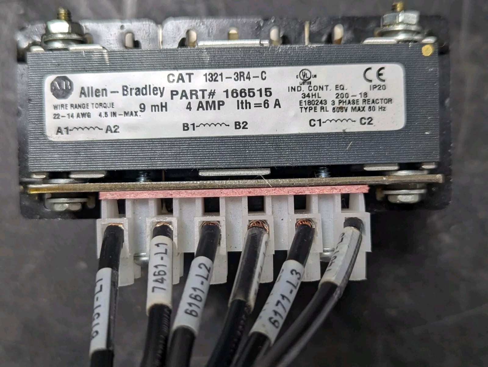 ALLEN BRADLEY 166515 3 Phase Reactor 1321-3R4-C