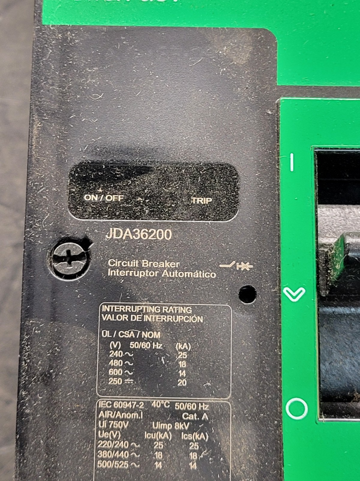 Square D JDA36200 Breaker.
