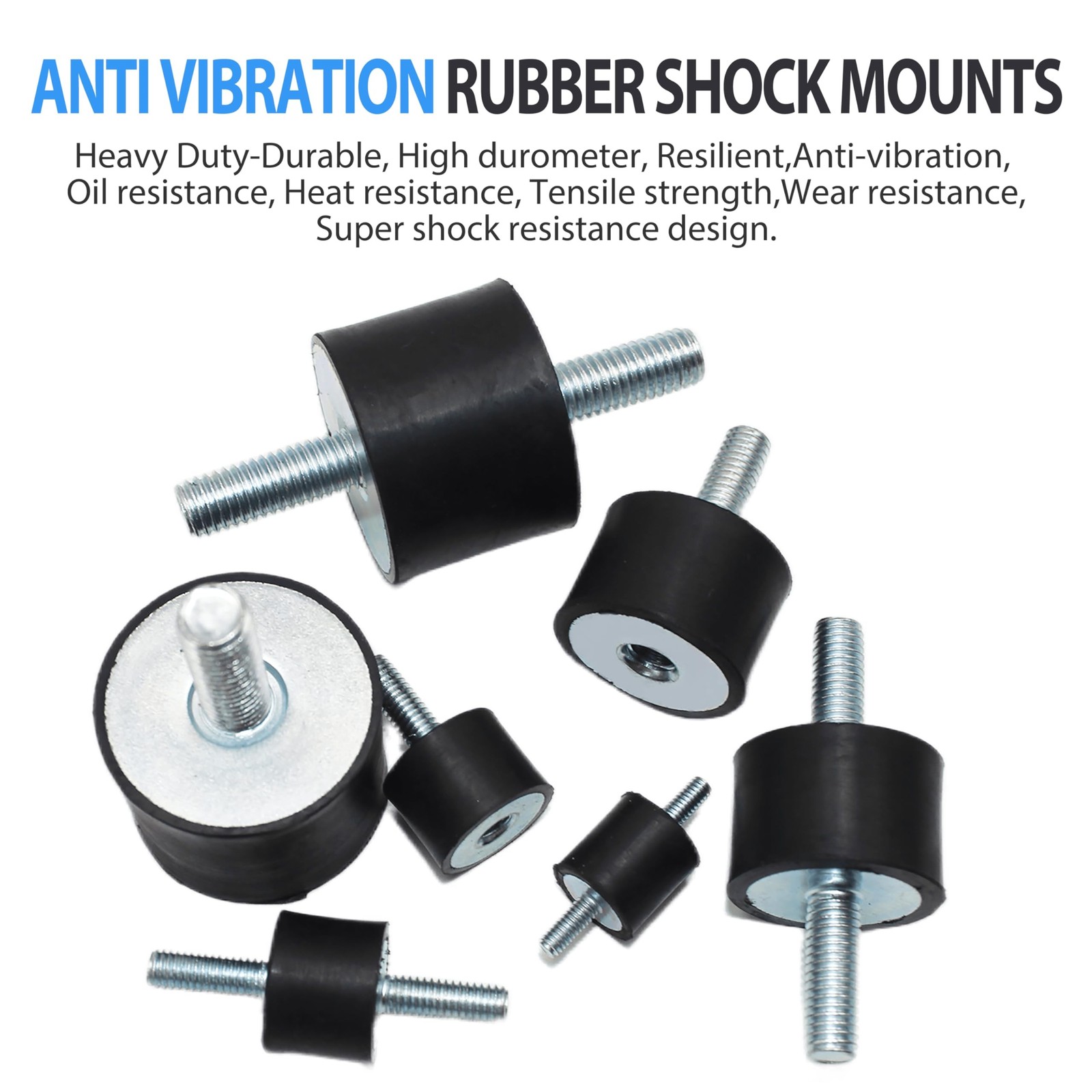 M6x18mm Rubber Studs Shock Absorber Anti-Vibration Isolator Mounts, 20x15mm R…