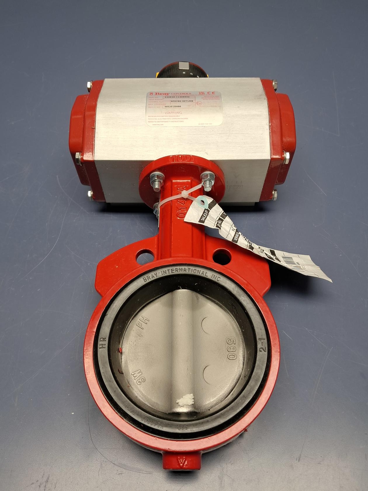 Bray 930936-11305532 Pneumatic Actuator w/310400-11010392 4″ Butterfly Valve