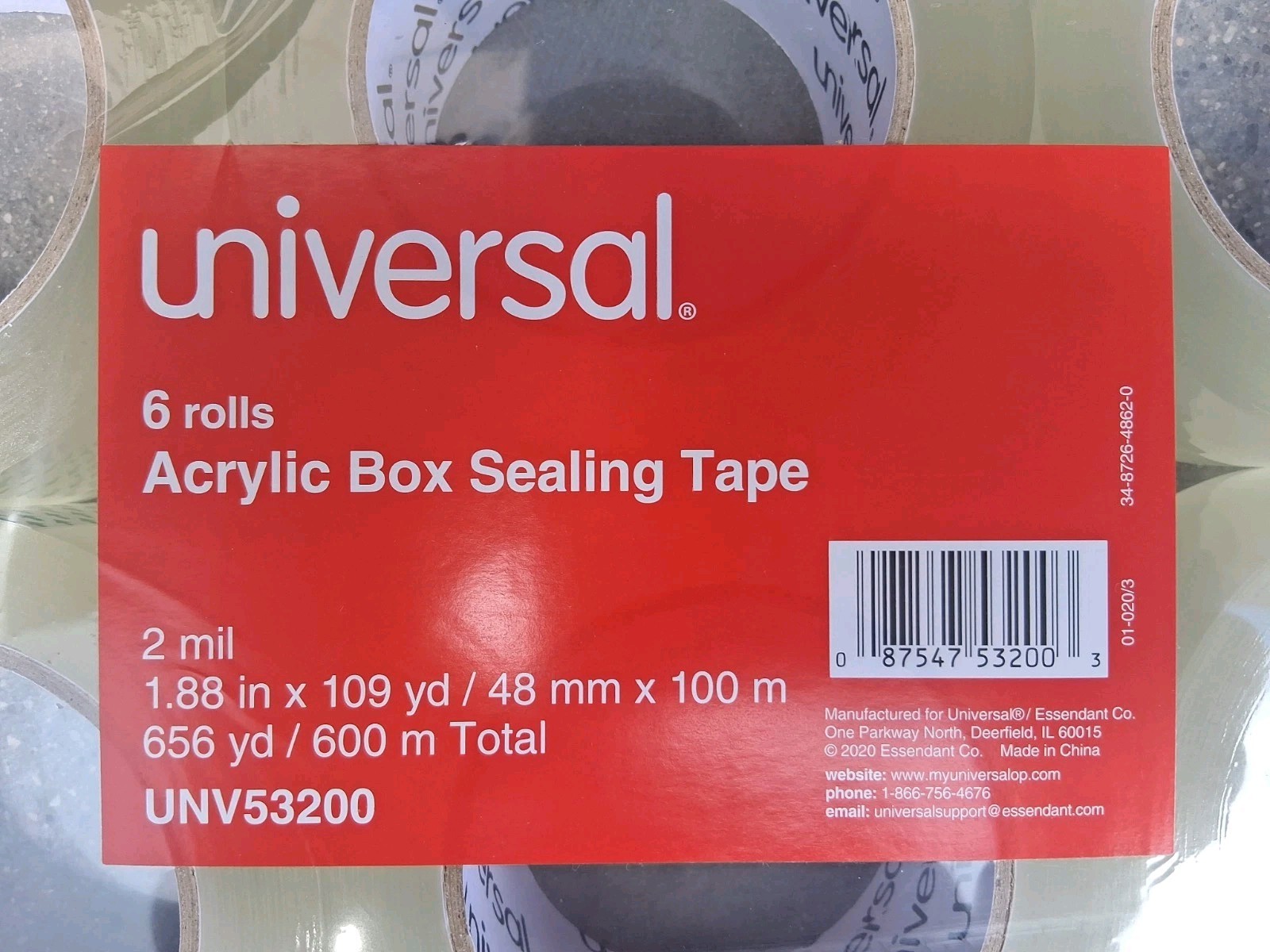 12 Rolls Clear Packing Tape: 1.9 mil Thick, 1.88″ Wide x 110 Yards Long Each