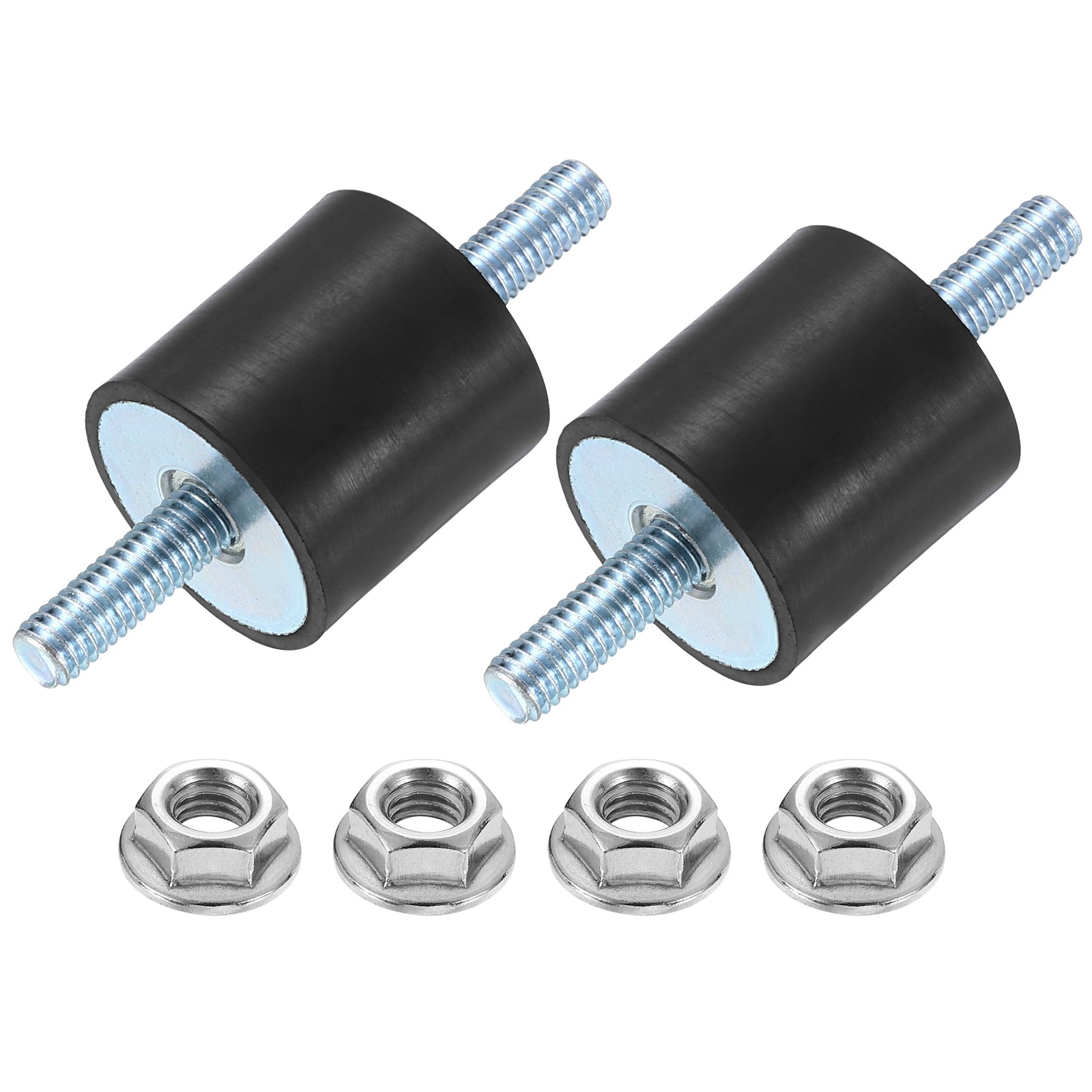 2Pcs M6 x 18mm Rubber Mounts, 25 x 25mm Rubber Vibration Isolator with Nuts