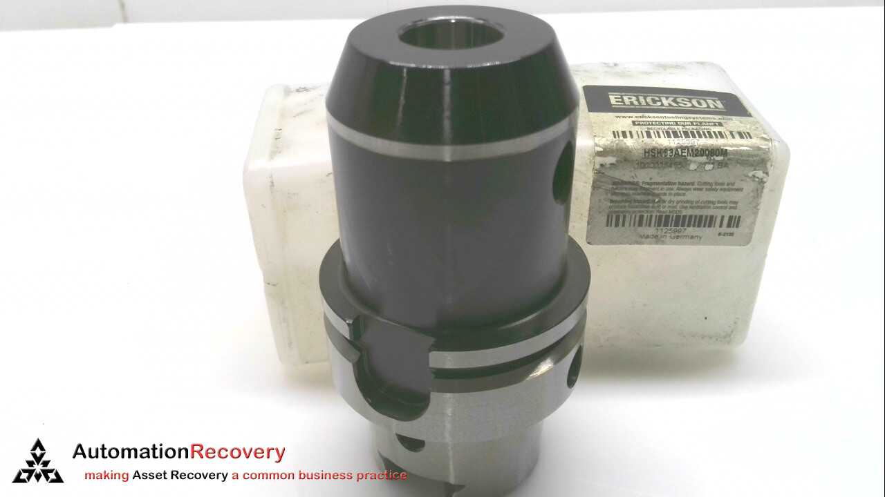 ERICKSON HSK63AEM20080M – END MILL ADAPTER, NEW #285003