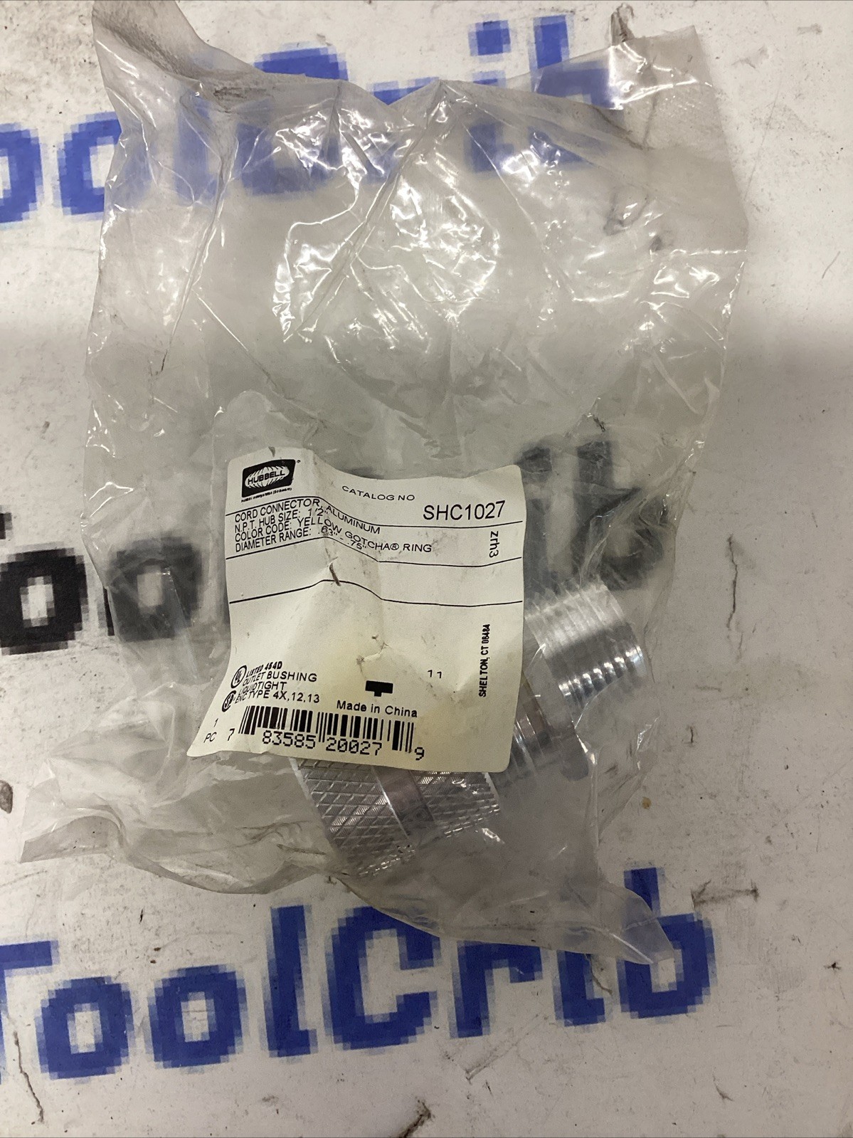 Hubbell Wiring Device-Kellems Shc1027 Liquid Tight Connector,1/2In.,Yellow K705