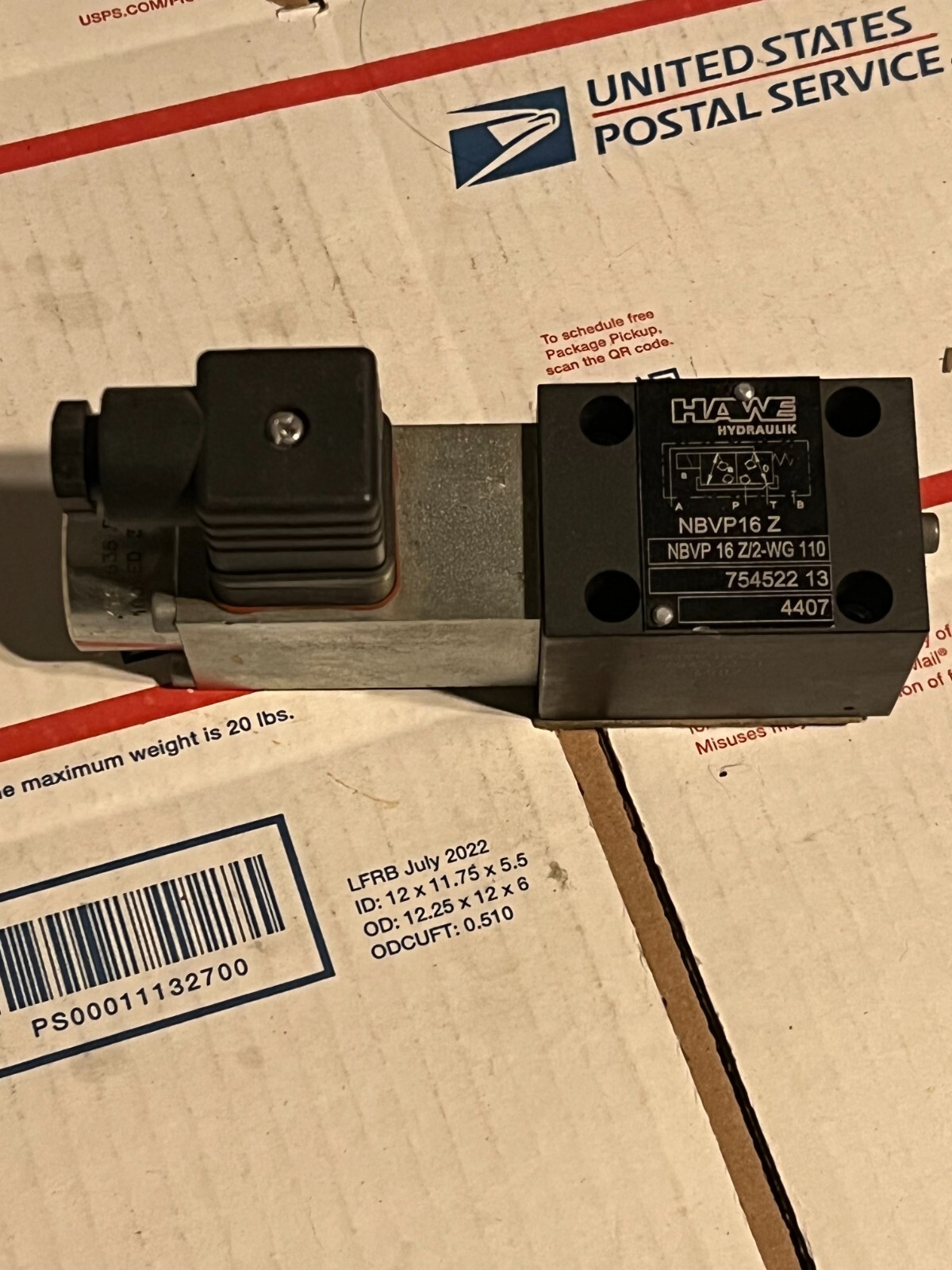 hawe nbvp16z/2-wg 110 754522 nos surplus no packaging