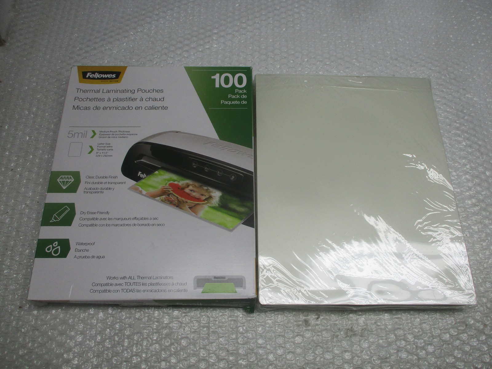 FELLOWES 9X11.5″ ELAMINATING SHEETS PKG OF 100 NSMP