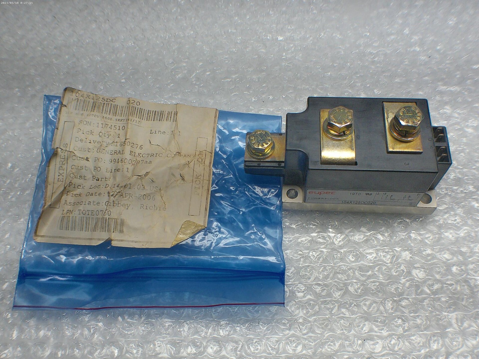 EUPEC 104X125DC020 POWER BLOCK NSNP