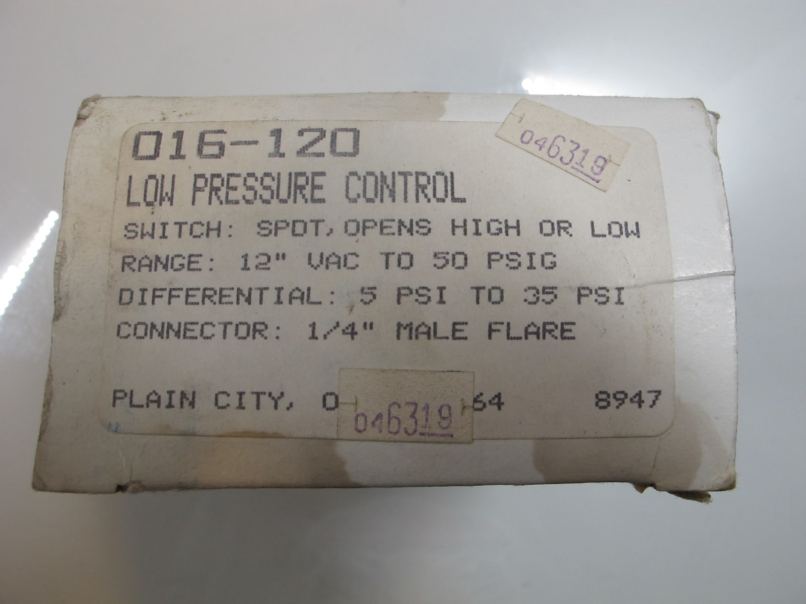 Ranco Low Pressure Control 1/4” Male Flare, O16-120, O16-120, 016-120