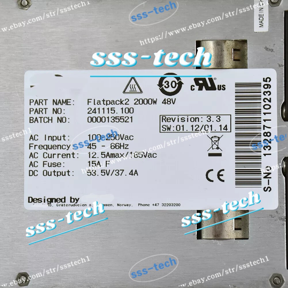 USED Original ELTEK FLATPACK2 2000W 53.5V 37.4A Power Supply #H513DD YD#sss