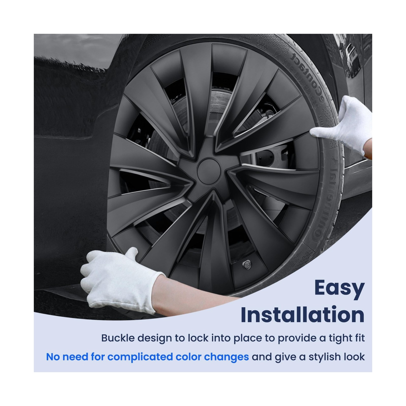 Model Y Wheel Covers 20 inch Juniper Helix 2.0 2025 2026, 20″ Matte Black Whe…