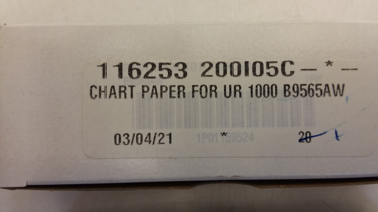 GRAPHIC CONTROL LLC B9565AW CHART PAPER 400 SHEETS/PACK Z FOLD NIB