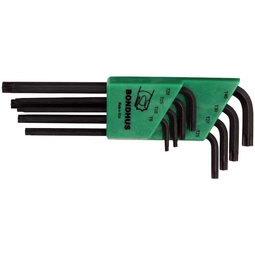 Bondhus 31734 Torx Key Set: 8 Pc, L-Handle, T9 to T40 Torx Sizes T10, T15 & T20