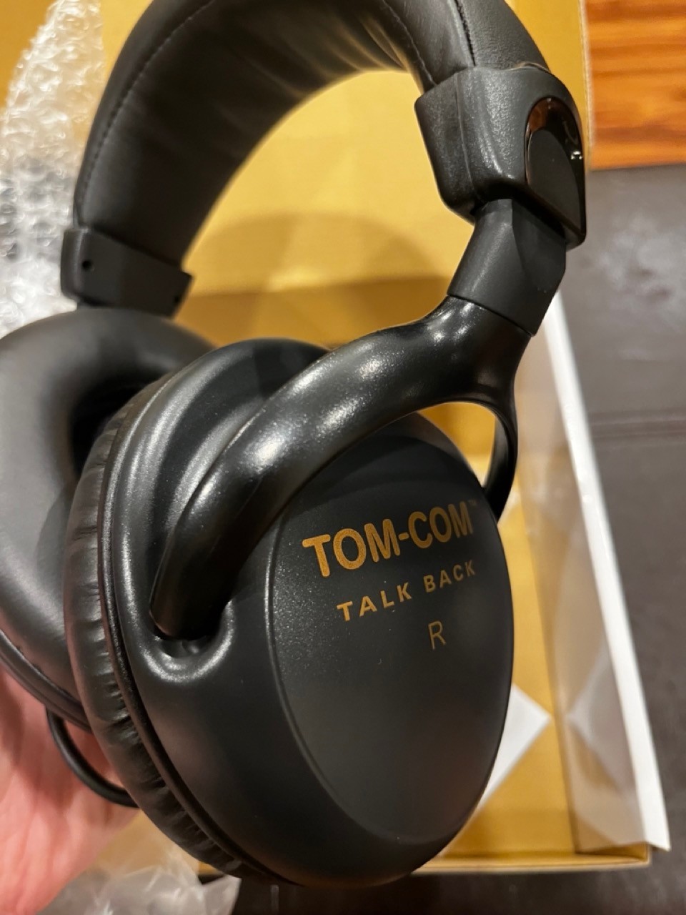 Tom-Com Professional Talkback Intercom Headset Dual Muff 5-Pin Male XLR Open Box
