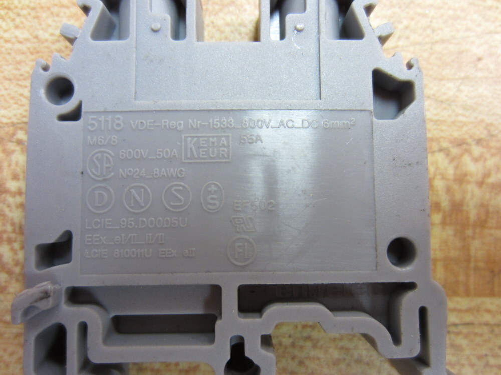 ABB Entrelec M6/8 M68 Terminal Blocks 5118 011511811 (Pack of 5)