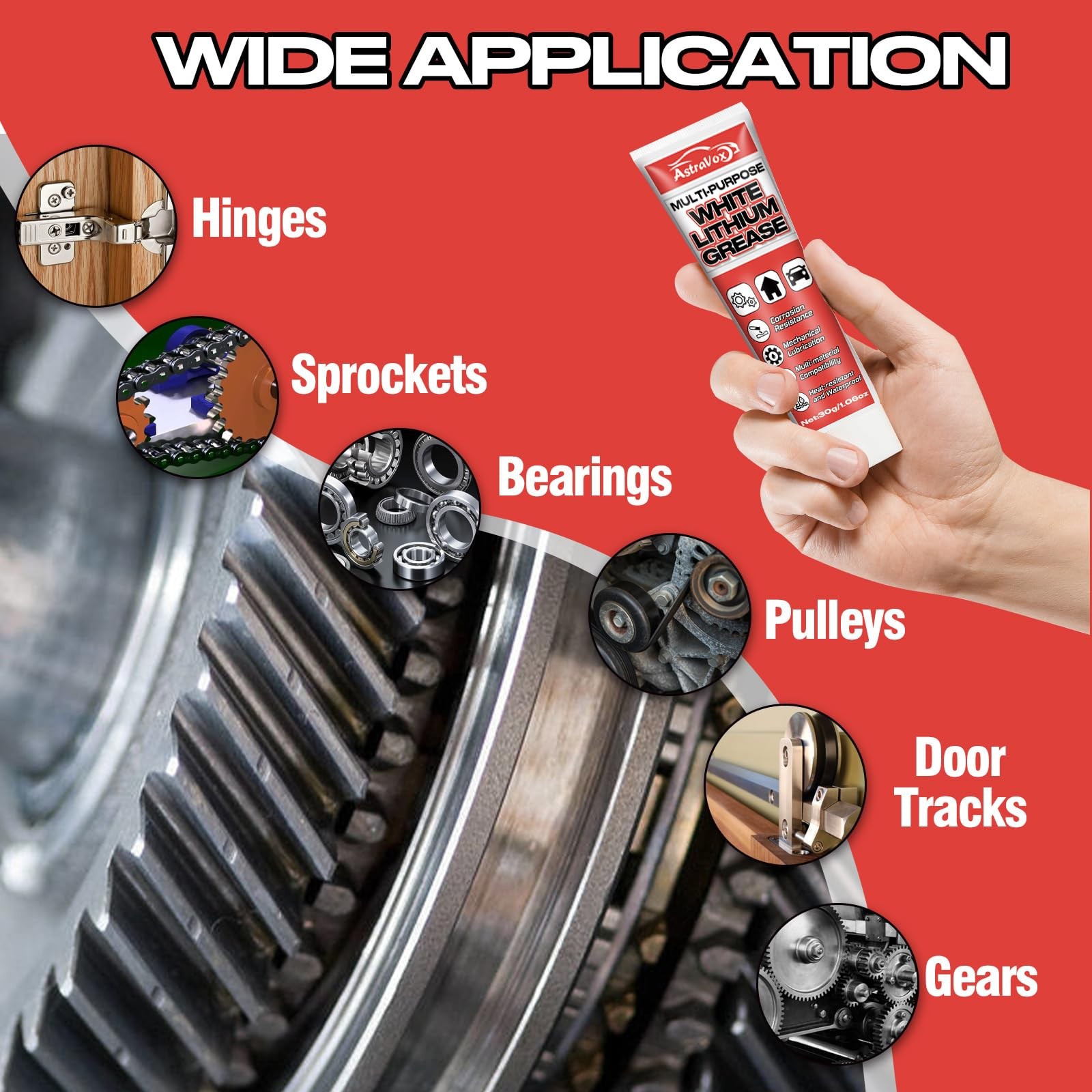 AstraVox White Lithium Grease, Multi-Purpose Lubricant Grease with…
