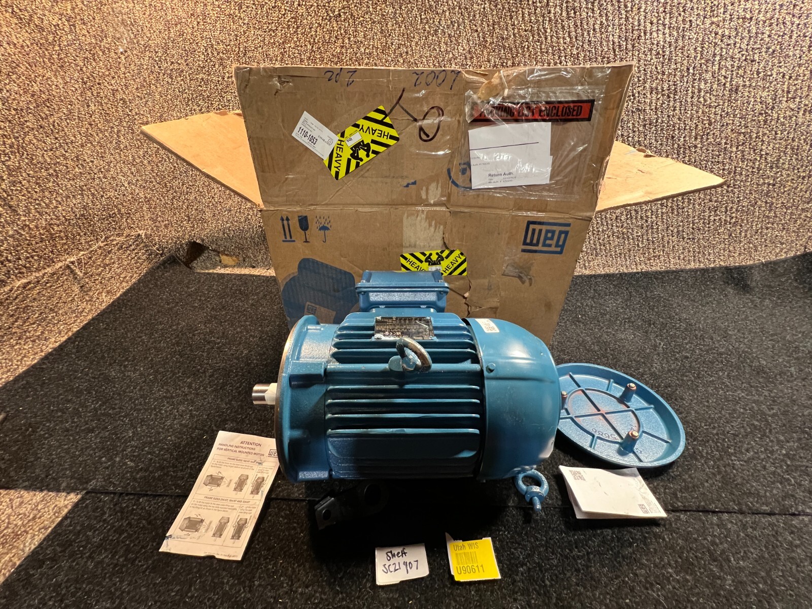 WEG 00318ET3ER182TC-W22 Motor 3hp 230-460v 3ph Frame 182TC W22 Severe Duty Motor