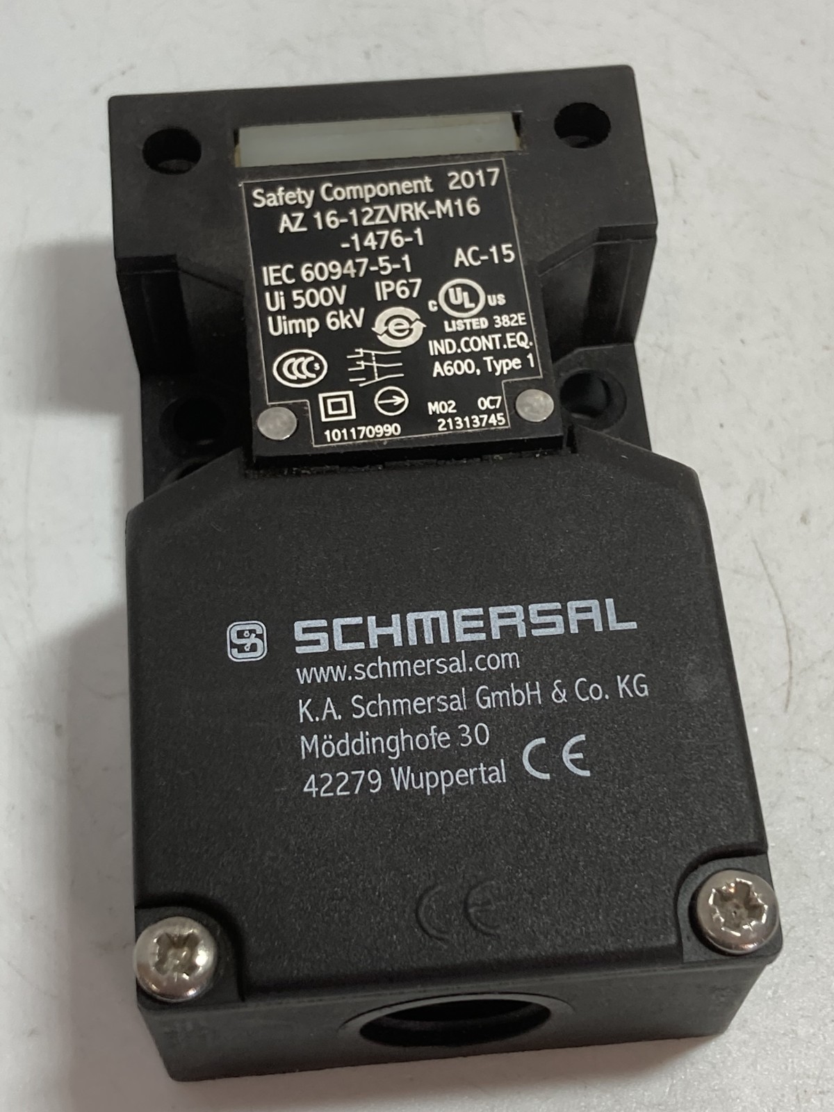 SCHMERSAL AZ16-12ZVRK-M16-1476-1 SAFETY DOOR SWITCH 500V NNB