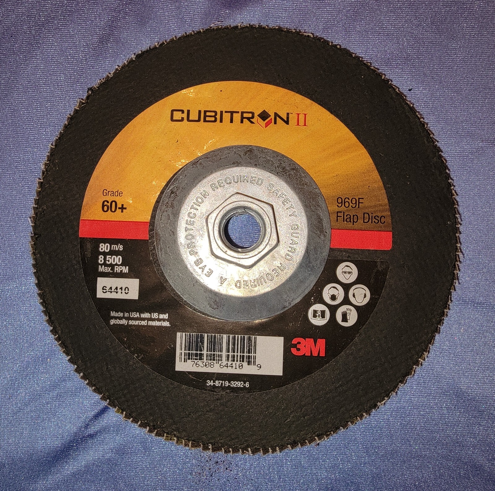 Lot of 5 – 3M Cubitron II Flap Disc 969F, T27 Giant 7″ x 5/8-11 60+ Sanding Disc
