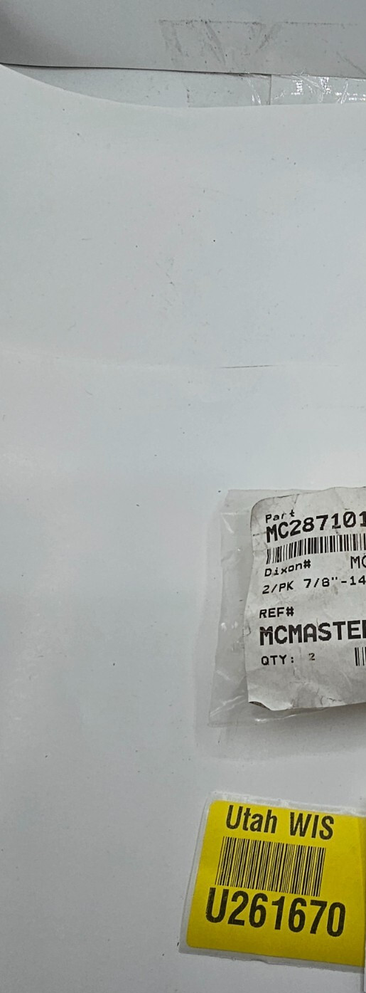 (QTY 2) McMaster Carr Supply MC2871014C Fitting Dixon 7/8″-14 F 45 SAE/37