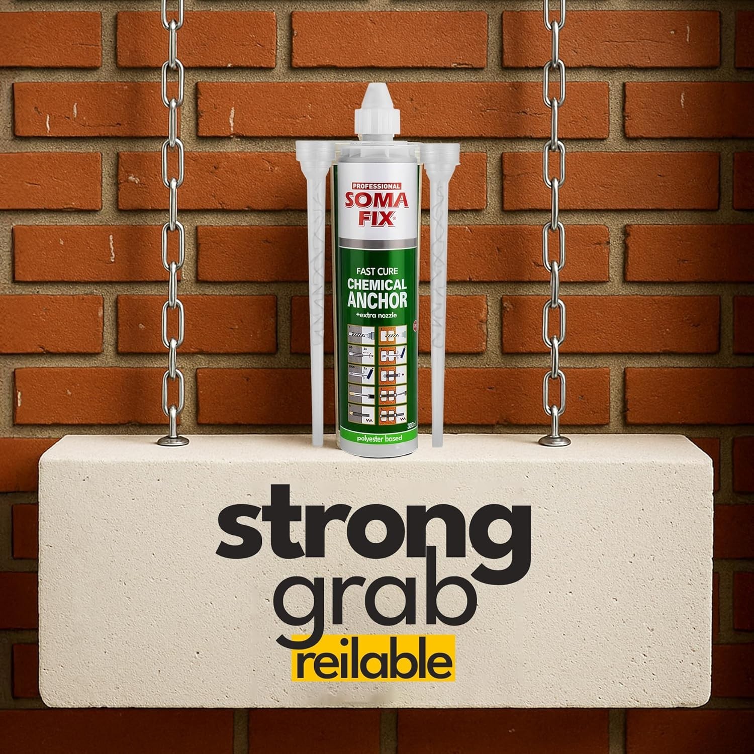 Construction Adhesive – Fast Curing Anchoring Adhesive for Concrete, Brick, S…